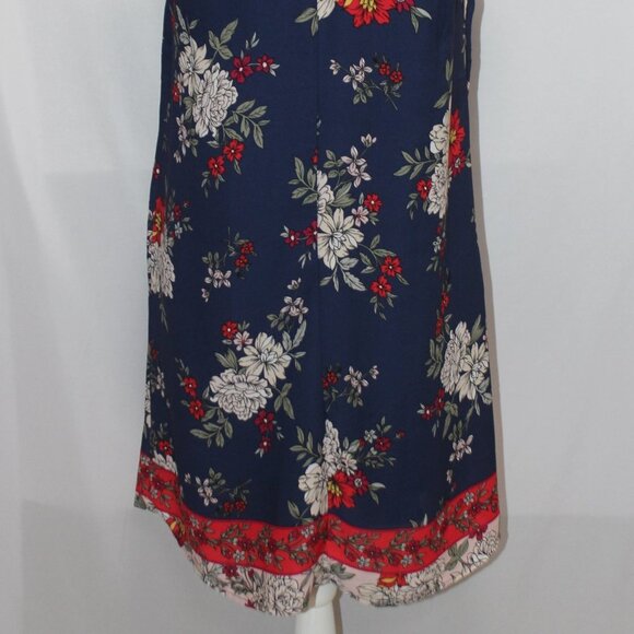 Miami Navy Floral Sleeveless Boarder Print Dress - Picture 7 of 16